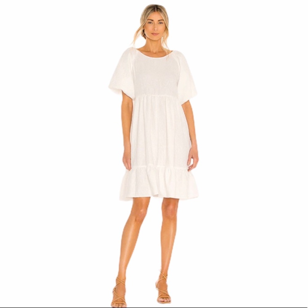 BCBGeneration Puff Sleeve Midi Babydoll Dress NWT